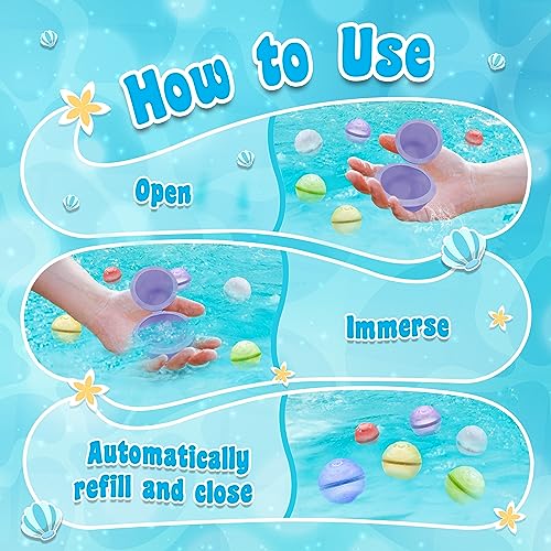 Magnetic Refillable Water Balloons with Mesh Bag PACK OF 12