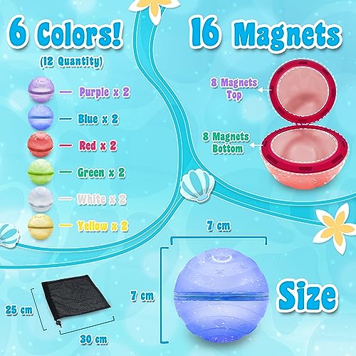 Magnetic Refillable Water Balloons with Mesh Bag PACK OF 12