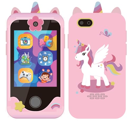 Bambibo Kids Smart Phone for Girls - Unicorn | 2.8 Inch, HD Screen Kids Phone | Dual Camera Pretend Play Phones for Kids | Kid Phones For Girls with Music Player, Games and 32GB Memory