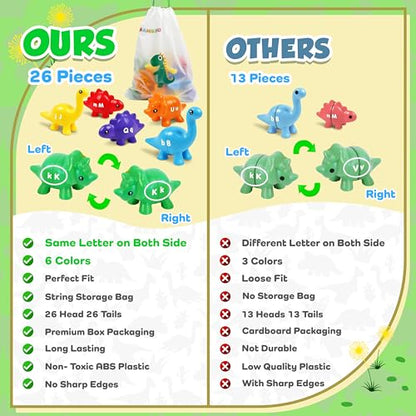 Dinosaur ABC Matching Letter Game for Kids - Pack of 26