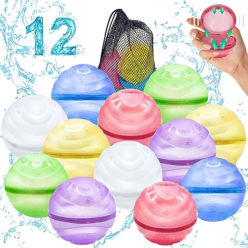 Magnetic Refillable Water Balloons with Mesh Bag PACK OF 12