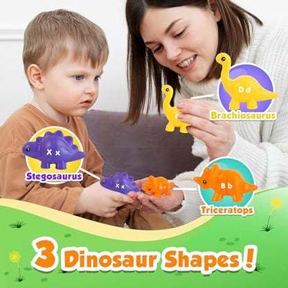 Dinosaur ABC Matching Letter Game for Kids - Pack of 26